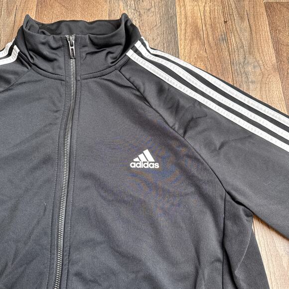 Adidas Tricot 3-Stripes Track Jacket Women's XL Black Athletic Training 6456 - Picture 5 of 11